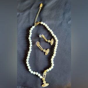 Vivienne Westwood Gold and White Jewelry Set